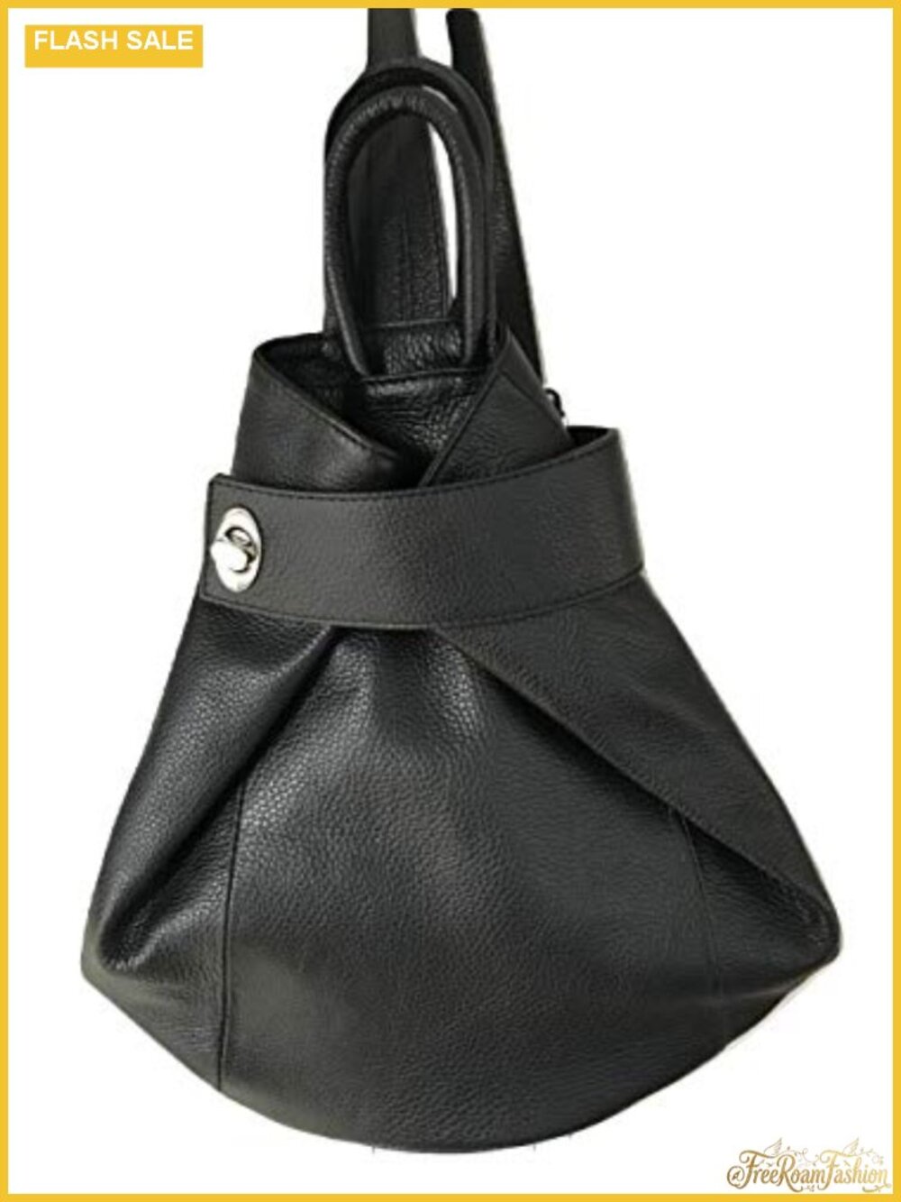 Convertible Leather Backpack Tote Purse Italian Leather